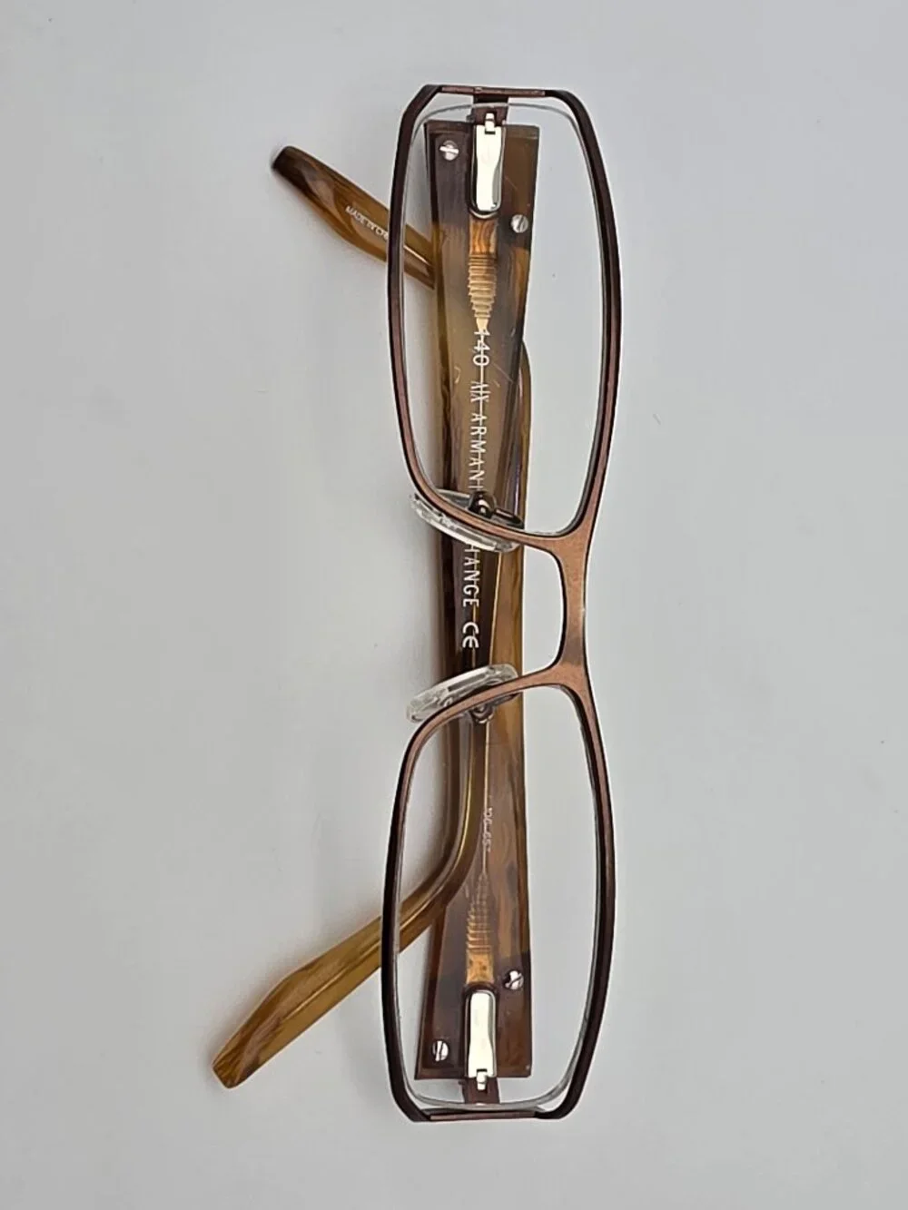 Armani Exchange AX106 65T Bronze Semi Rimless Eyeglasses Frame w/ Flexhinge 54mm